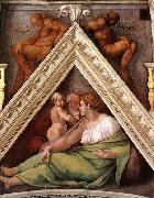 Michelangelo Buonarroti Ancestors of Christ oil on canvas